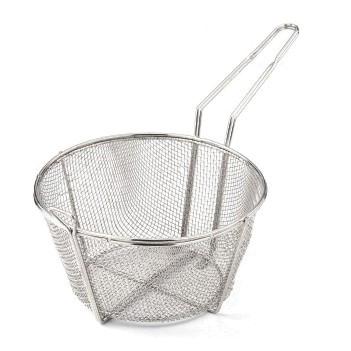 9 1/2_ X 5 3/4_ Round Wire Fry Basket 6 Mesh with 7_ Handle